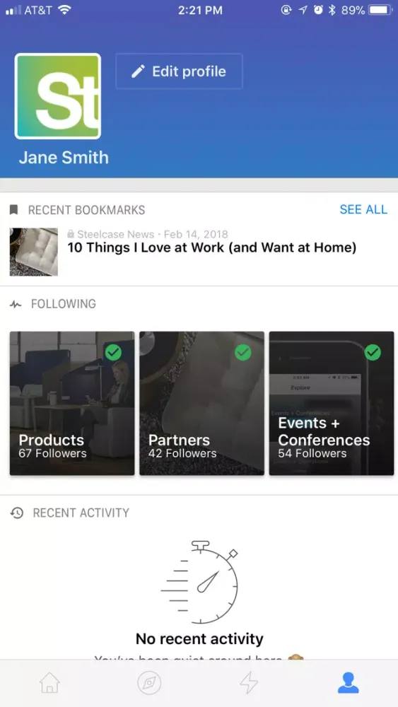Screenshot di Steelcase News