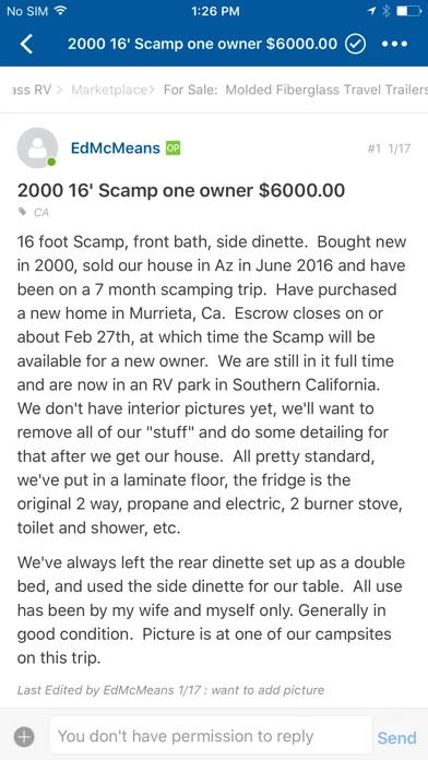 Zrzuty ekranu Fiberglass RV Owners Community