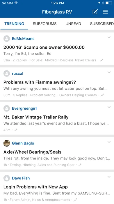 Zrzuty ekranu Fiberglass RV Owners Community