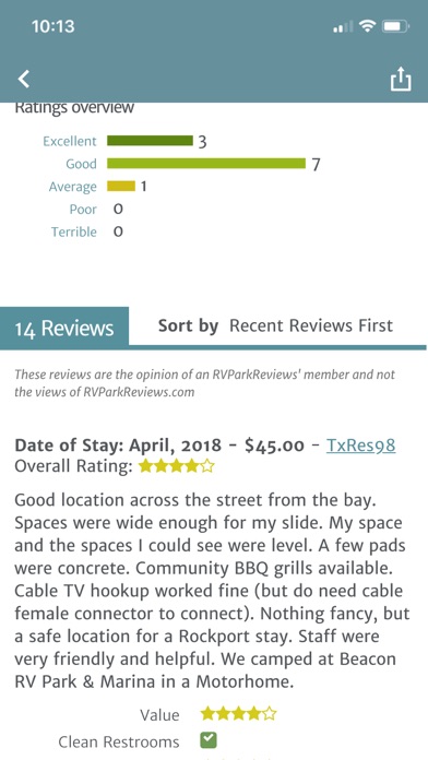 RV Park and Campground Reviews应用截图