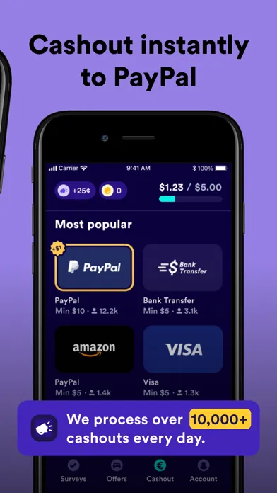 Tangkapan skrin Survey Spin: Get paid cash!