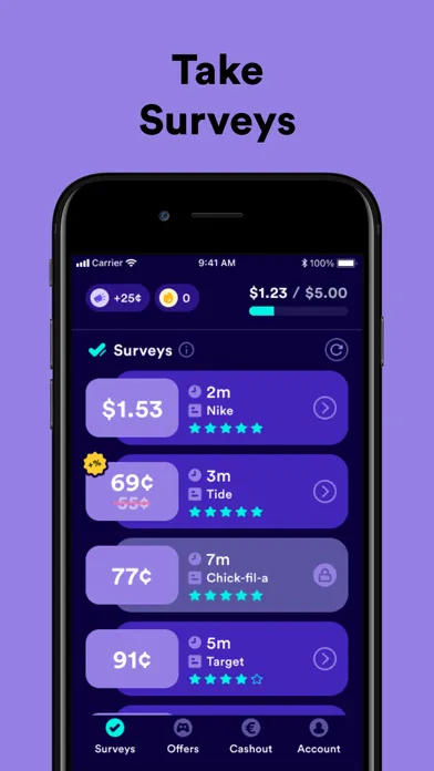 Tangkapan skrin Survey Spin: Get paid cash!