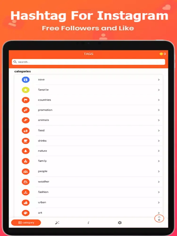 Ảnh chụp màn hình của Followers For Instagram Tags iPad 