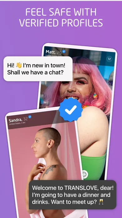 Captures d'écran de TRANSLOVE - Transgender Dating