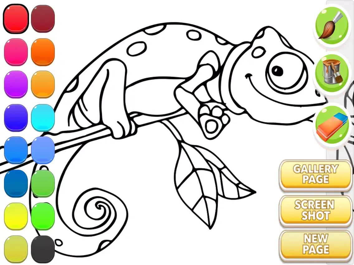 Capturas de tela do Chameleon Coloring Book iPad 