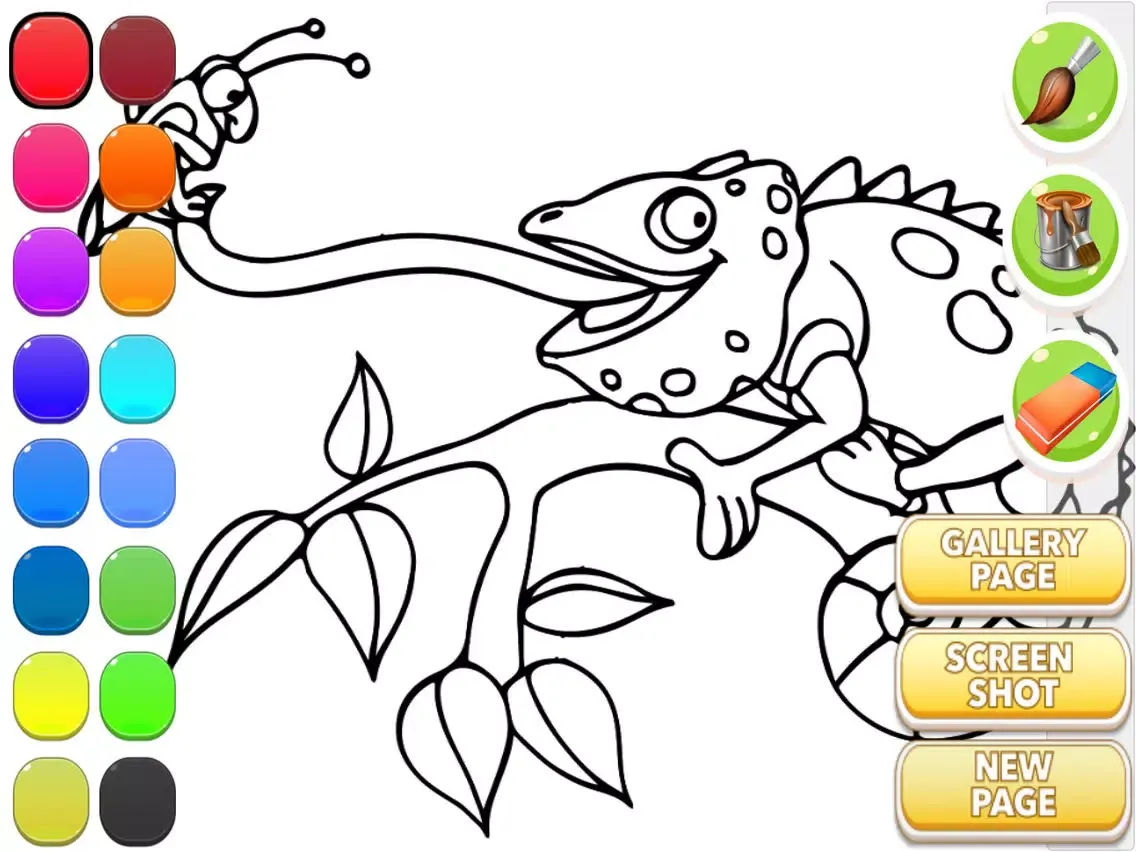 Capturas de tela do Chameleon Coloring Book iPad 