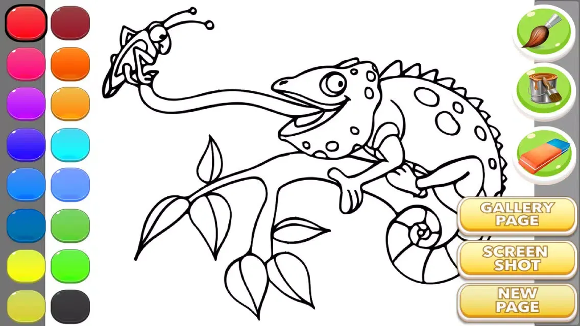 Capturas de tela do Chameleon Coloring Book