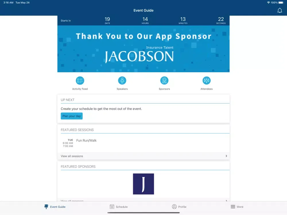 Zrzuty ekranu SOA Events iPad 