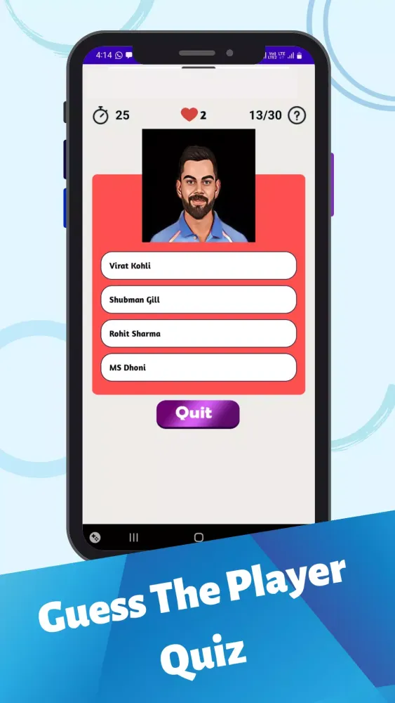 Screenshot di Cricket Quiz Game