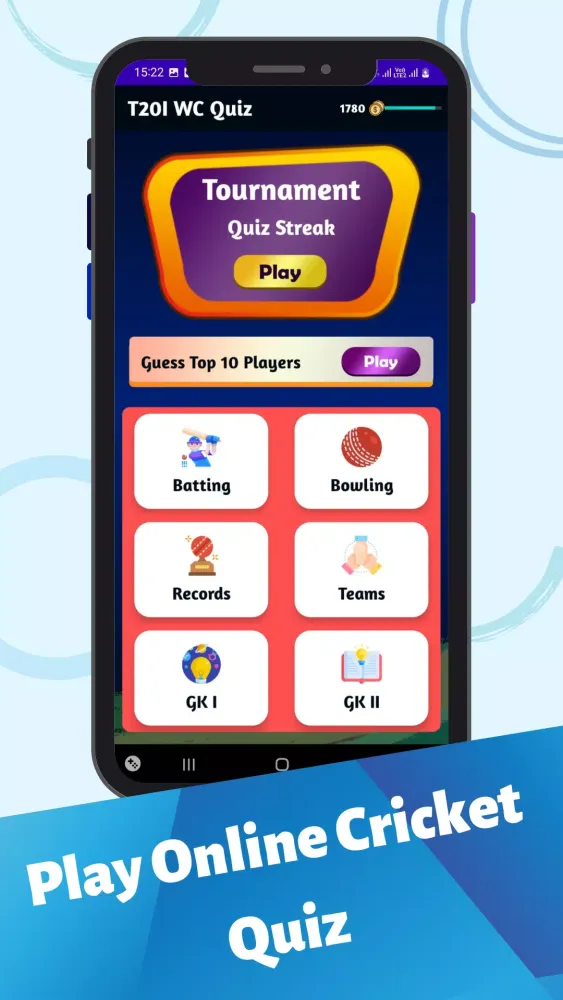 Screenshot di Cricket Quiz Game