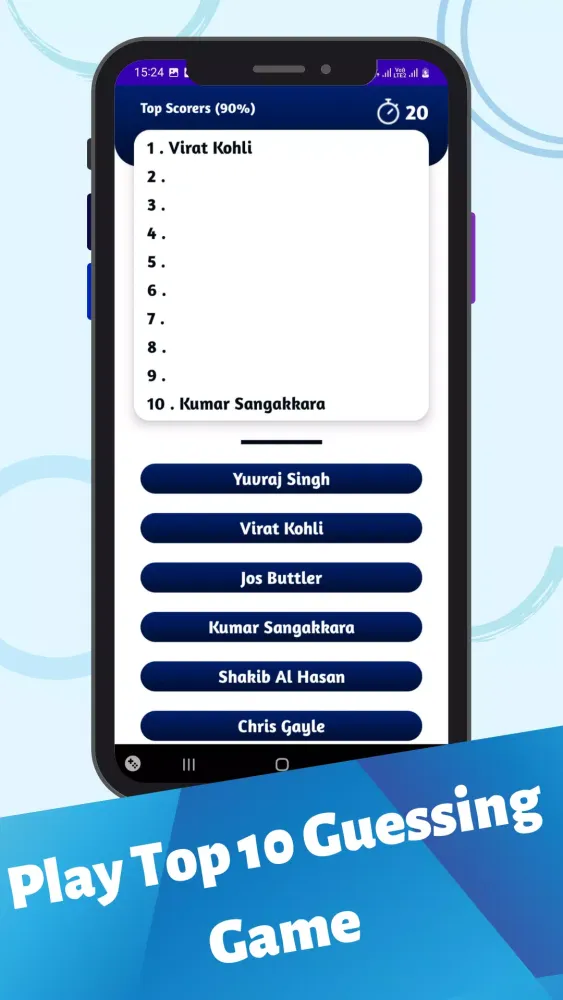 Screenshot di Cricket Quiz Game