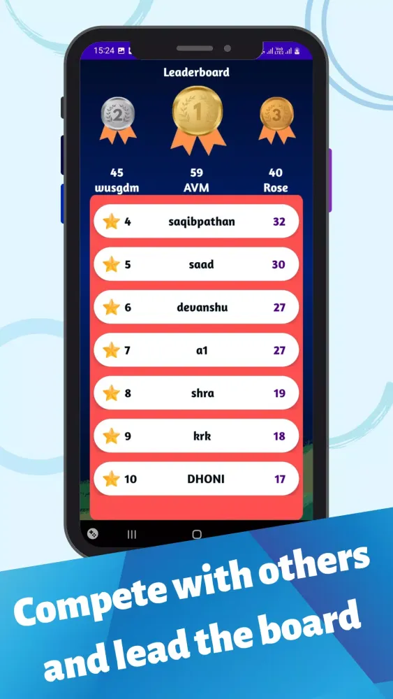 Screenshot di Cricket Quiz Game