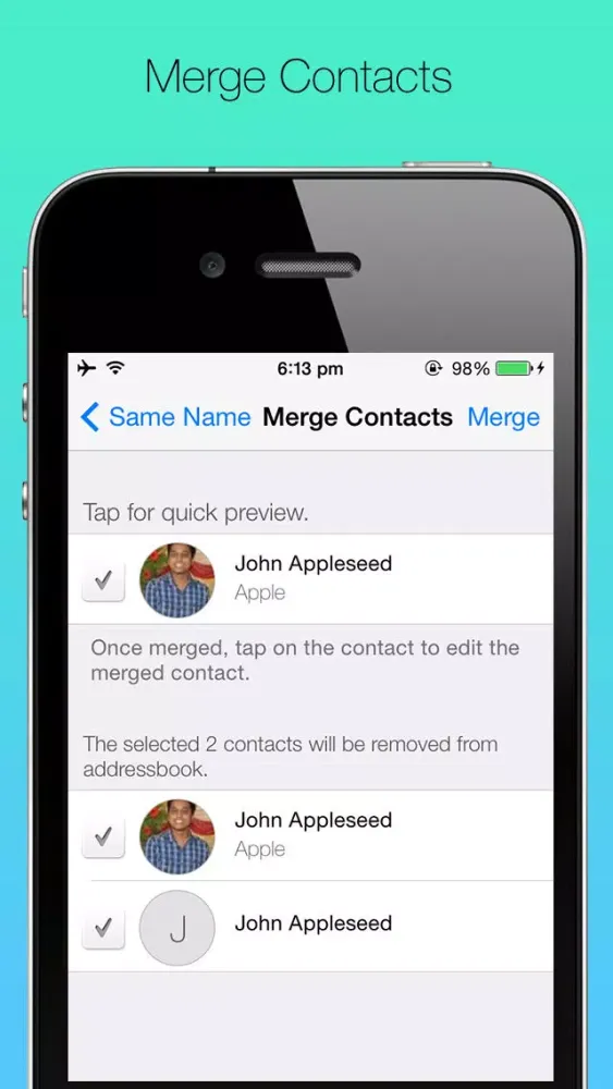 ContactBox: Group mail/sms, merge/delete contacts and backup contacts:应用截图