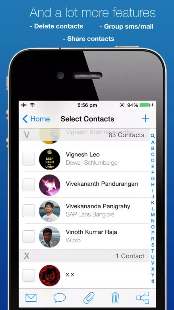ContactBox: Group mail/sms, merge/delete contacts and backup contacts:应用截图