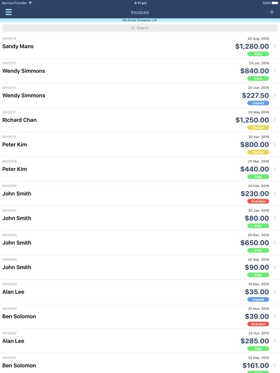 Invoice Professional 3 iPad 應用截圖