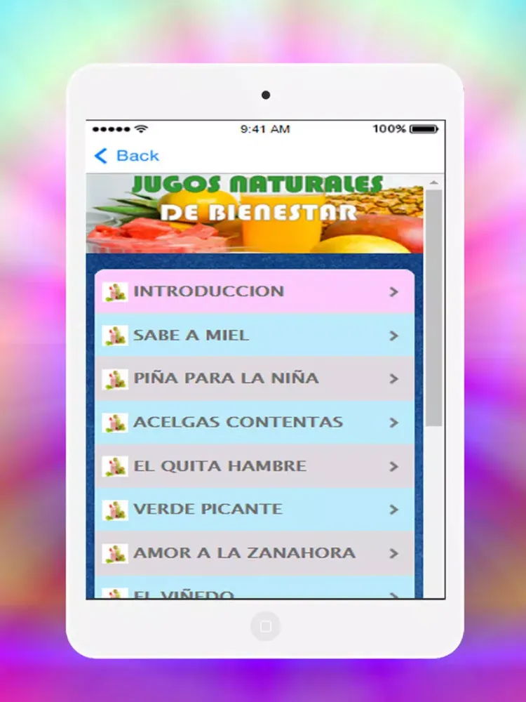 Jugos Naturales - Licuados y Batidos iPad  Ekran Görüntüleri