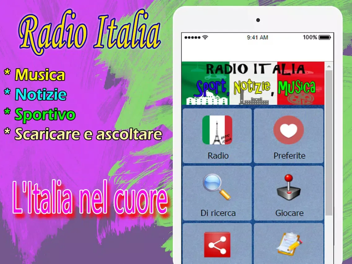 Radio Italy - Italian music stations iPad 應用截圖