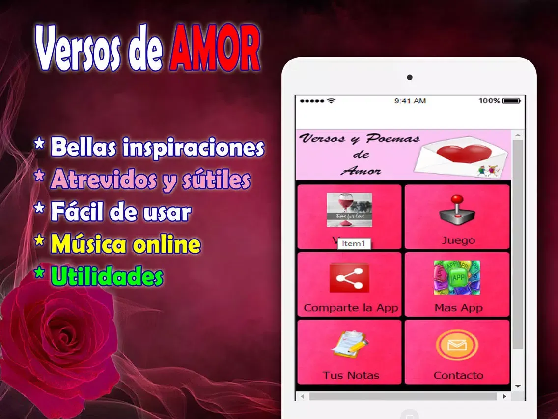 Versos de Amor con Imágenes: Poemas, frases iPad  스크린샷