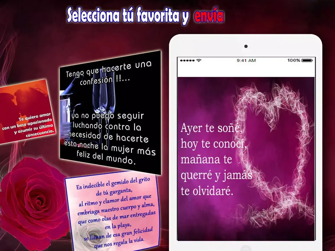 Versos de Amor con Imágenes: Poemas, frases iPad  스크린샷