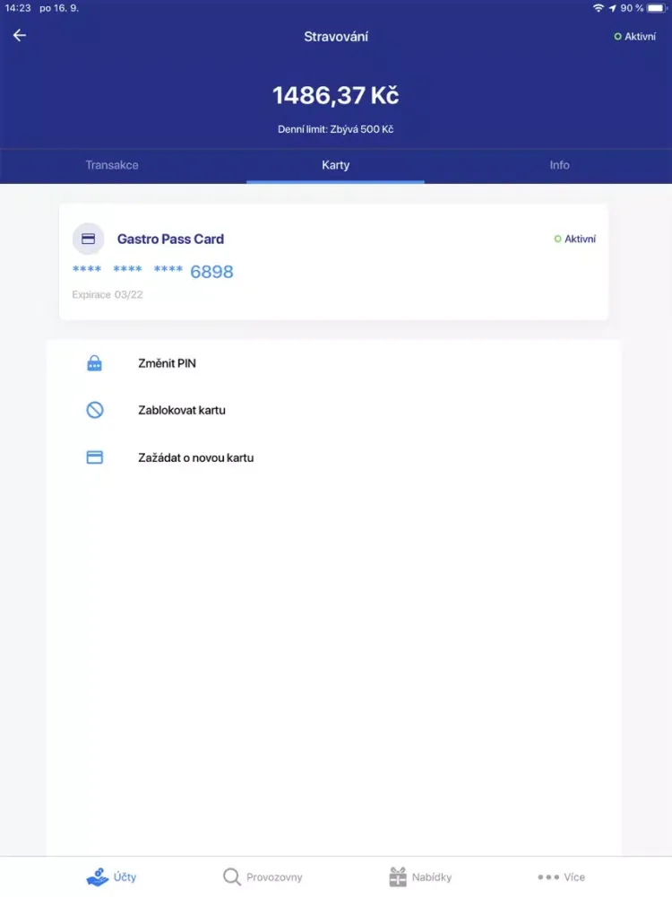 Sodexo Osobní účet iPad  سکرین شاٹس