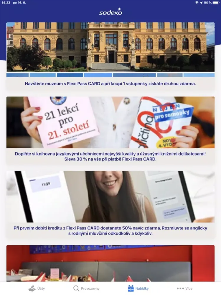 Sodexo Osobní účet iPad  سکرین شاٹس