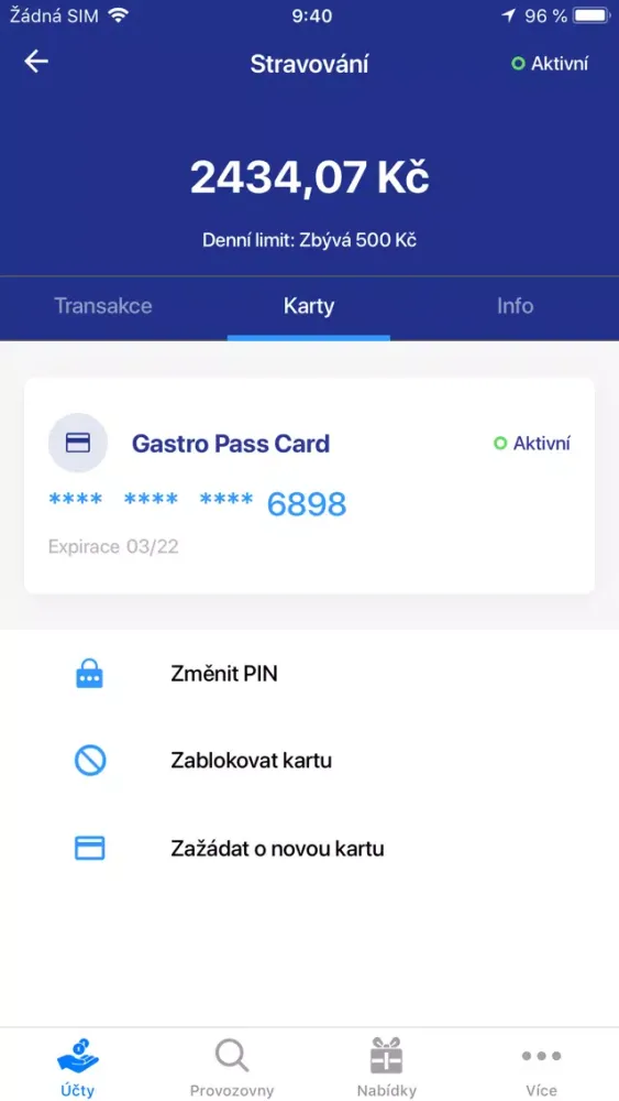 Sodexo Osobní účet سکرین شاٹس