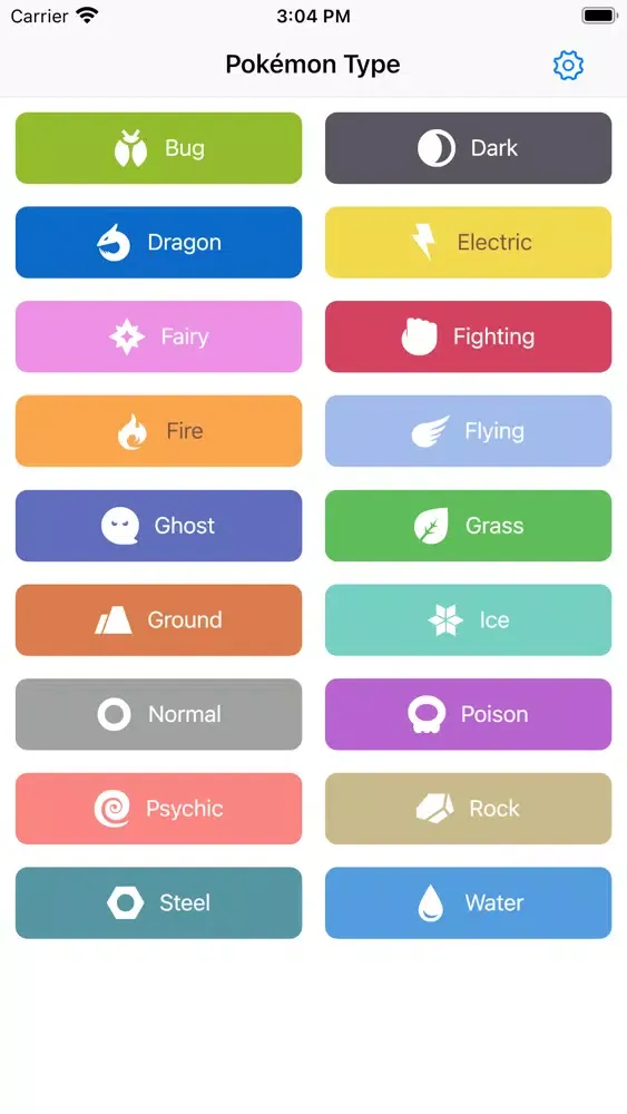 Poke Type Advantage Lookup Screenshots