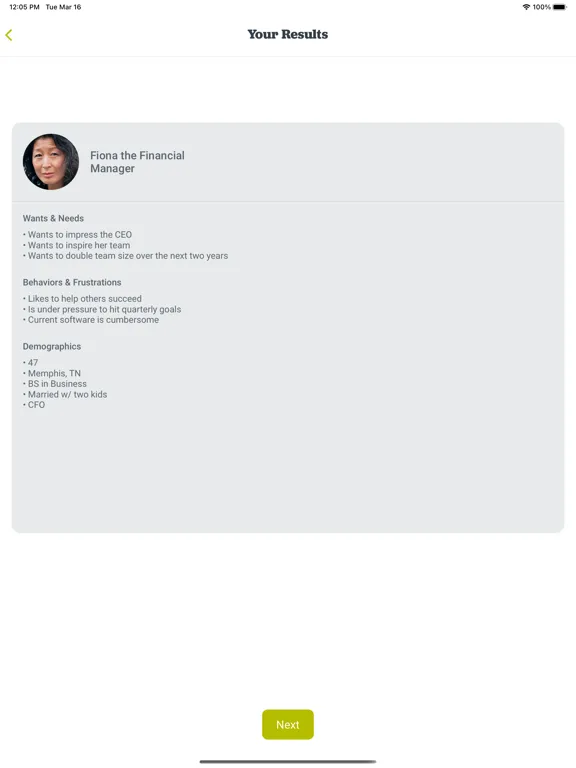 Ảnh chụp màn hình của Persona Genius iPad 