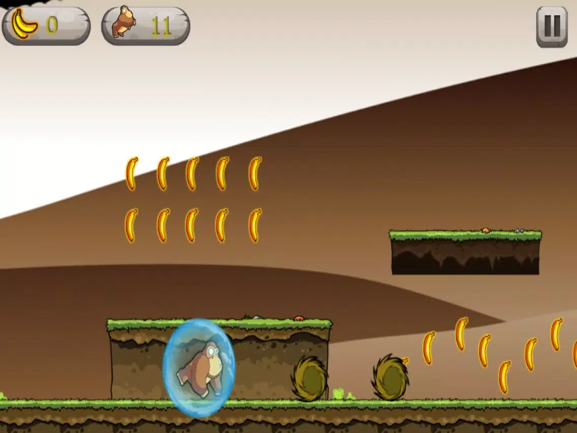 Tangkapan skrin monkey speed to fast eat banana in jungle iPad 