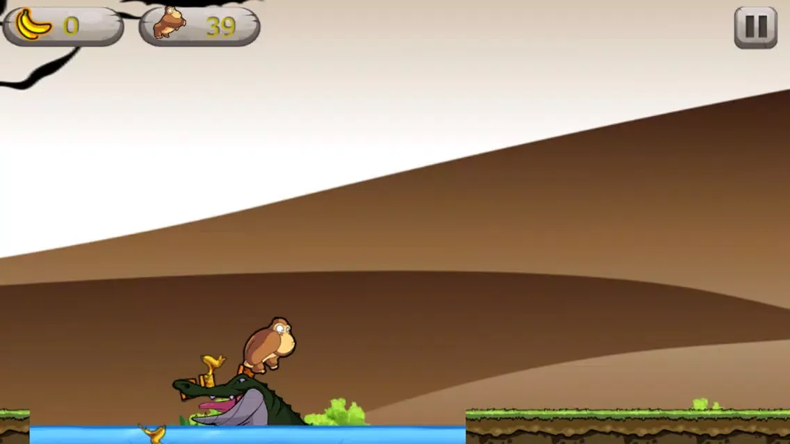 Tangkapan skrin monkey speed to fast eat banana in jungle