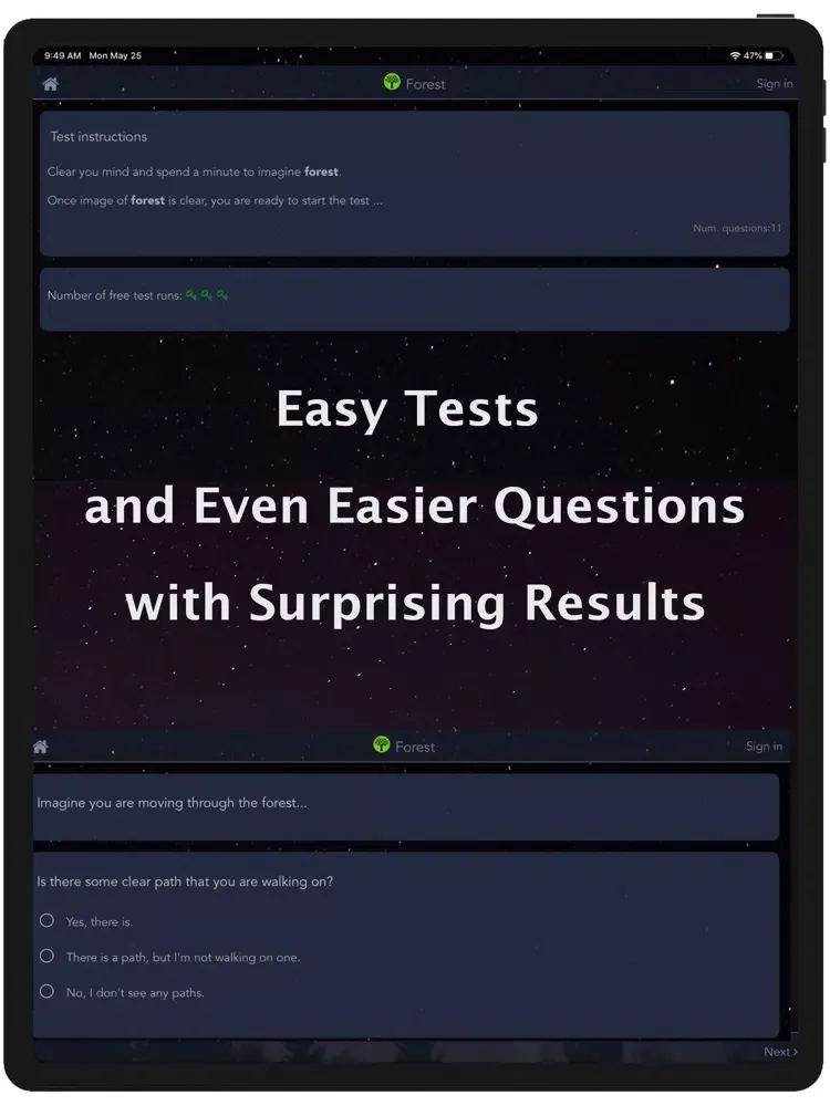 Personality Tests iPad  Screenshots
