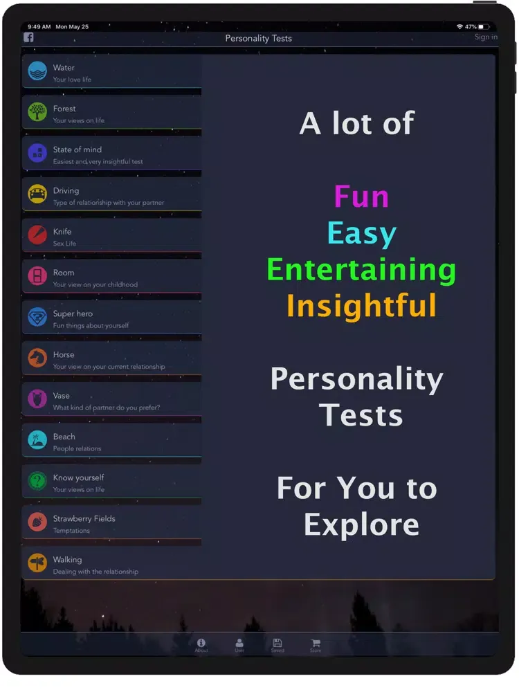 Personality Tests iPad  Screenshots