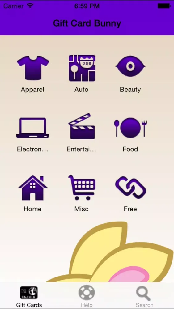 Capturas de tela do Gift Card Bunny Balance