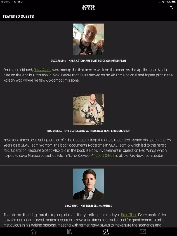 Screenshot di SOFREP Radio iPad 