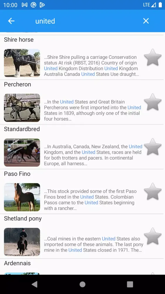Horse breeds Screenshots