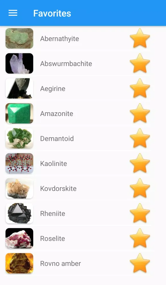 Minerals guide Ekran Görüntüleri