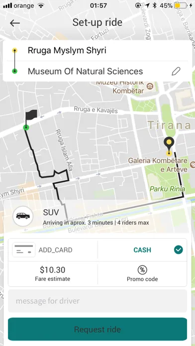Ảnh chụp màn hình của Pickup Ride