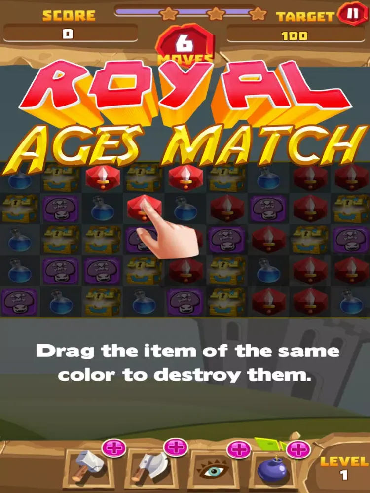 Tangkapan skrin Royal ages of match iPad 