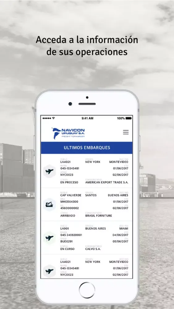 Zrzuty ekranu SCTracking Navicon Uruguay