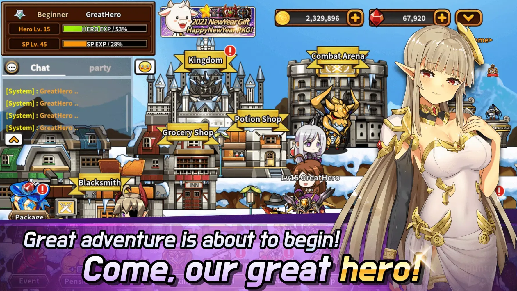 Ảnh chụp màn hình của Hero Town Online : 2D MMORPG