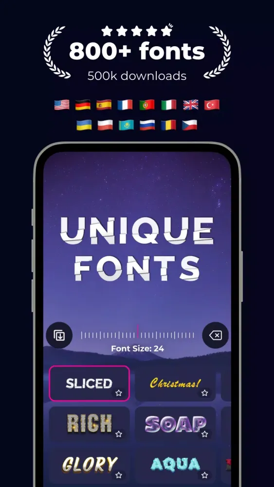 Скриншоты Fonts & Stickers. Add text