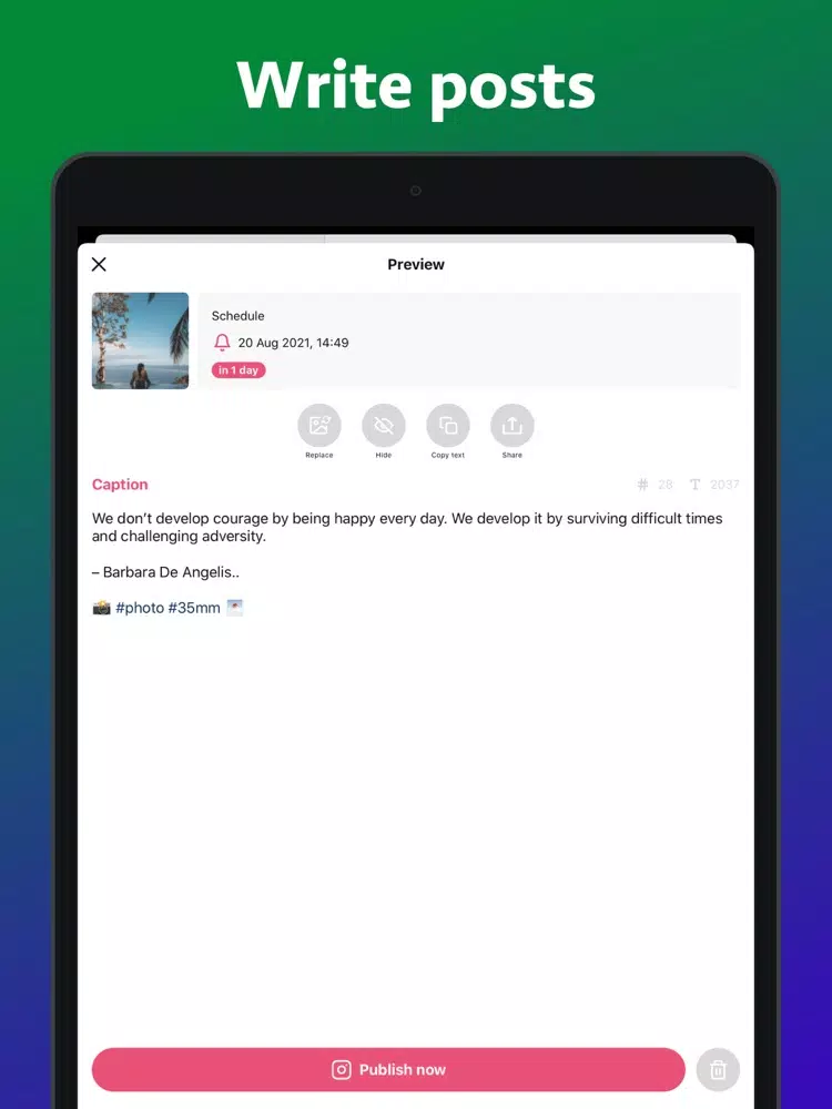 Tangkapan skrin Ingrid Planner Preview Stories iPad 