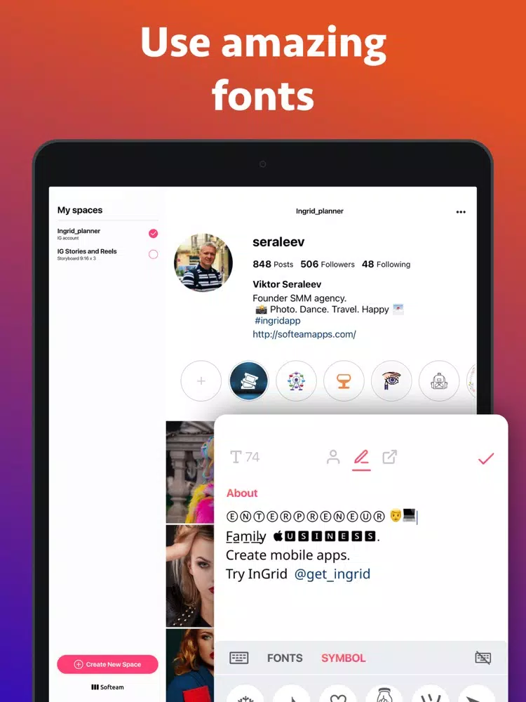 Tangkapan skrin Ingrid Planner Preview Stories iPad 