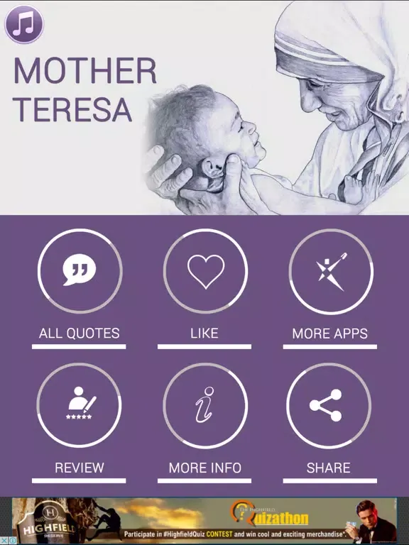 QuotesApp - Mother Teresa iPad 应用截图