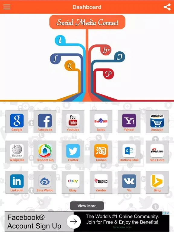 Capturas de pantalla de Social Media Connect iPad 