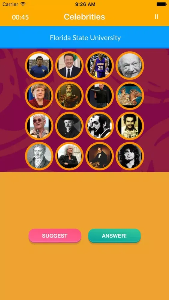 Tangkapan skrin GuessTheFriends - The Game, guess the celebrity and resolve the identikit!