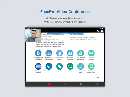 Tangkapan layar FacePro Video Conference iPad 