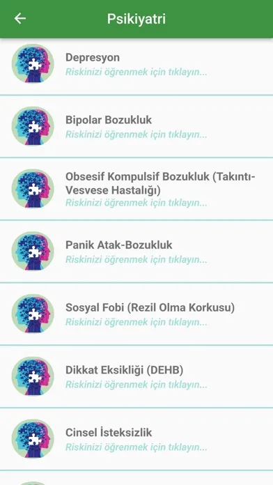 Erken Tanı: Risk Hesaplayıcı Screenshots