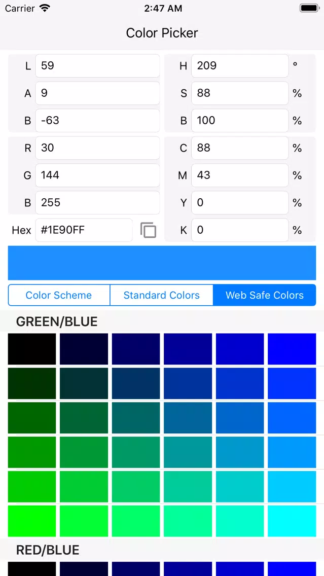 Captures d'écran de Color Preview - No Ads