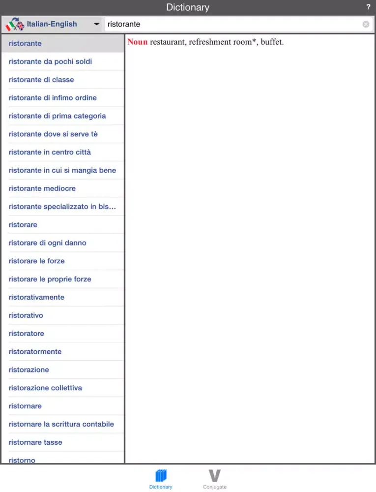 Italian Dictionary (Offline) iPad  Screenshots